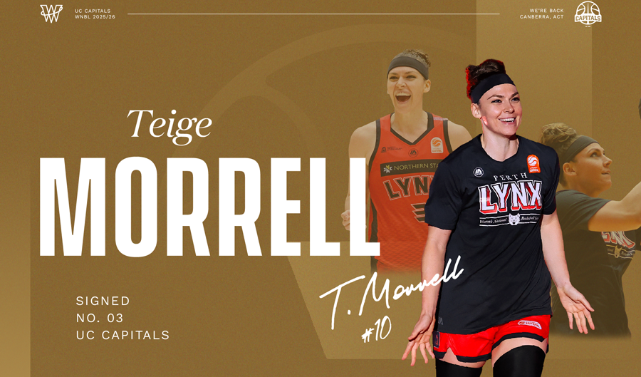 A banner image of Teige Morrell signing with the Capitals